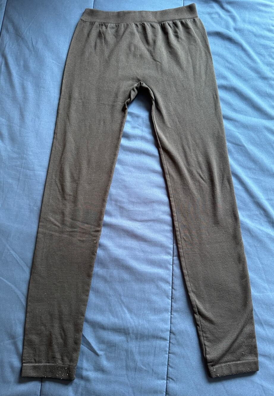 Pink Rose Fleece Lined Leggings Womens M Black Stretch